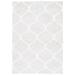 SAFAVIEH Tahoe Thelma Quatrefoil Shag Area Rug 6 7 x 8 7 Silver/White