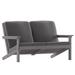 Flash Furniture Charlestown All-Weather Poly Resin Wood Adirondack Style Deep Seat Patio Loveseat with Cushions Gray/Gray