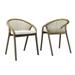 Meadow Outdoor Patio Dining Chairs Set of 2 Natural White