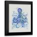 Fab Funky 12x14 Black Modern Framed Museum Art Print Titled - Octopus Rainbow Splash Blue