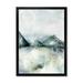 Designart Dark Blue Mountain Landscape Winter Minimalistic Modern Framed Art Print