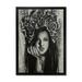 Designart Portrait Of A Young Woman With Flowers III Modern Framed Art Print