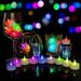 LED Tea Lights Candles Bulk Set of 6 Battery Tea Lights Long-Lasting Battery Operated Multi-Colored Tea Lights White Base Batteries Included