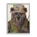 Stupell Industries Fisherman Outfit Brown Grizzly Bear Fishing Pole 16 x 20 Design by Kamdon Kreations