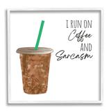 Stupell Industries Run On Coffee And Sarcasm Funny Beverage Phrase 12 x 12 Design by Jennifer McCully