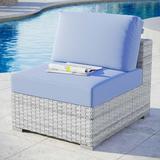 Modway Convene Outdoor Patio Armless Chair in Light Gray Light Blue