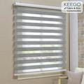 Keego Dual-Layer Roller Blinds Zebra Shades with Box 70% Light Blocking Privacy Color and Size Customizable Gray 49 w x 52 h