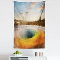 Yellowstone Tapestry Morning Glory Pool in Yellowstone National Park Winter Scene Landmark Theme Fabric Wall Hanging Decor for Bedroom Living Room Dorm 5 Sizes Orange Brown by Ambesonne