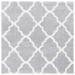 SAFAVIEH Tahoe Gerald Quatrefoil Shag Area Rug 6 7 x 6 7 Square Light Grey/White