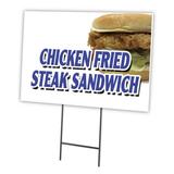 CHICKEN FRIED STEAK SANDWICH 12 x16 Yard Sign & Stake | Advertise Your Business | Stake Included Image On Front Only | Made in The USA