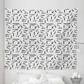 Dog Lover Tapestry Dachshund Design Monochrome Animal Silhouette Abstract Cartoonish Bones Canine Pattern Fabric Wall Hanging Decor for Bedroom Living Room Dorm 5 Sizes Black White by Ambesonne