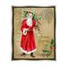 Stupell Industries Vintage Santa Claus Vintage Christmas Postal Design Luster Gray Framed Floating Canvas Wall Art 24x30 by Melissa Hyatt LLC