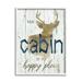 Stupell Industries Cabin Happy Place Rustic Deer Silhouette Sign 11 x 14 Design by Nan