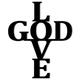 Love God Christian Wall Decor | Love God Cross Metal Wall Sign | Christianity Faith Metal Hanging Religious Wall Sign Wall Art | Indoor Outdoor | 3 Sizes / 13 Colors Made in USA