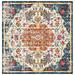 SAFAVIEH Madison Joandra Vintage Floral Area Rug Ivory/Orange 3 x 3 Square