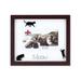 Lawrence Frames Walnut Wood 4x6 Meow Picture Frame - Matted Shadow Box Cat Frame 565664