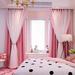 Stars Blackout Curtains for Bedroom Girls Kids Baby Window Curtain Double Layer Star Cut Out Aesthetic Living Room Decor Wall Home Decorations Curtain 40 x 79 Inch