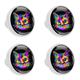 Ownta 4Pcs Kitchen Cabinet Knob Round Colorful Cat Animal Art Print Knobs Closet Drawers Dresser Pull Handle with Screws