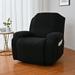 Goory Stretch Couch Cover Recliner Armchair Cover Plain Elastic Slipcover Solid Color Sofa Covers Furniture Protector Black 2 Seat