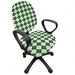 Christmas Office Chair Slipcover Vintage Fashion Pattern of Traditional Argyle Checkered Scottish Irish Culture Protective Stretch Decorative Fabric Cover Standard Size Green White by Ambesonne