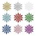 Multi-color Christmas Plastic Glitter Snowflake Decorative Accent Ornaments 12 Count (4 )