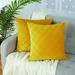 2 Pcs Velvet Throw Pillow Covers Soft Square Throw Cushion Covers Super Soft Decorative Velvet Cushion Covers Square Throw Pillow Covers for Bed Couch Sofa Bench 20 x 20 Inch 50 x 50 cm tartrazine