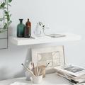 Anself Floating Shelf MDF Wall Mount Photo Display Stand Storage Shelf for Living Room Bedroom Home Office Decor High Gloss White 23.6 x 9.3 x 1.5 Inches (L x W x H)