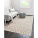 7 x 10 Beige and Ivory Geometric Rectangular Area Throw Rug