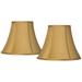 Springcrest Set of 2 Bell Lamp Shades Coppery Gold Medium 7 Top x 14 Bottom x 10.5 High Spider with Replacement Harp and Finial
