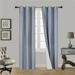 K34 Hotel Quality Silver Grommet Top Faux Silk 1 Panel Slate Blue Solid Thermal Foam Lined Blackout Heavy Thick Window Curtain Drapes Grommets 84 Length