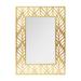 Parisloft Gold Leaf Accent Rectangle Metal Wall Mirror 30.125 x 42 inch