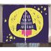 Quote Curtains 2 Panels Set Rocket Goes to the Space I Love You to the Moon and Back Quote Stars Solar Cute Design Living Room Bedroom Decor 108W X 90L Inches Yellow Indigo by Ambesonne
