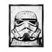 Stupell Industries Black and White Star Wars Stormtrooper Distressed Wood Etching Jet Black Framed Floating Canvas Wall Art 16x20 by Neil Shigley