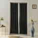 CUH French Door Blackout Thermal Insulated Energy Efficient Privacy Living Room Rod Pocket Drapes Modern Panel Curtains Black 54*72inch