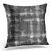 ECCOT Black Abstract Tartan Grunge with Hand Crossing Lines for Swimwear Upholstery Rustic Check Scottish Pillowcase Pillow Cover Cushion Case 16x16 inch