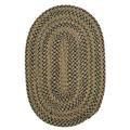 Colonial Mills 11 x 14 Palm Green and Beige Handcrafted Oval Braided Area Throw Rug
