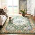 SAFAVIEH Monaco Toria Traditional Area Rug Forest Green/Light Blue 12 X 18