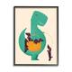 Stupell Industries Cartoon Dinosaur Dachshund Pet Dogs Puppies Basket Framed Wall Art 24 x 30 Design by Jay Fleck