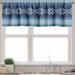 Ambesonne Winter Valance Pack of 2 Traditional Jacquard 54 X18 Blue White