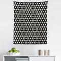 Geometric Tapestry Symmetric Pattern Big and Small Hexagon Forms Modern Style Abstract Design Fabric Wall Hanging Decor for Bedroom Living Room Dorm 5 Sizes Black and Beige by Ambesonne