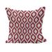 Ikat Fluffy Throw Pillow Cushion Cover Geometric Illustration Curved Lines Oval Shapes Traditional South East Motifs Decorative Square Accent Pillow Case 36 x 36 Maroon White by Ambesonne