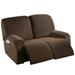 2-Seater Stretch Recliner Chair Cover Elastic Armchair Sofa Couch Slipcover(Brown)