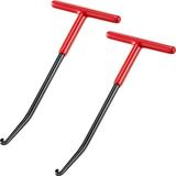 2 Pieces Exhaust Spring Puller Tool Motorcycle Exhaust Spring Hooks T Handle Exhaust Spring Hooks Snowmobile Spring Puller Removal Tool Pipe Spring Puller for Motorcycle Dirt Bike (Red with Black)