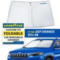 Goodyear Foldable Windshield Sun Shade for Jeep Cherokee 2014-2024 Custom-Fit Car Windshield Cover Car Sunshade UV Protection Vehicle Sun Protector Auto Car Window Shades for Front Window - GY008261