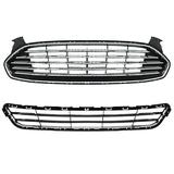 Upper & Lower Front Hood Mesh Bumper Grill Grille DS7Z8200BA DS7Z8200EA Replaces for 2013-2016 Ford Fusion