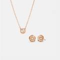 Coach Jewelry | Coach Open Circle Necklace And Tea Rose Stud Earrings Set | Color: Gold | Size: Os