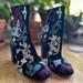 Rebecca Minkoff Shoes | Embroidered Rebecca Minkoff Boots Sz 6 | Color: Black/Purple | Size: 6