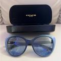 Coach Other | Coach Never Used Brand New With Case Blue Cat Eye Sun Glasses | Color: Blue | Size: Os