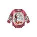 xingqing 0-24M Christmas Toddler Boy Girl Romper Santa Letter Tie Dye Long Sleeve One Piece Jumpsuit Fall Winter Clothes Rosy Purple 6-12 Months
