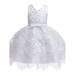 MarinaVida Girls Tulle Flower Princess Wedding Dress for Toddler and Baby Girl Bowknot Lace Tulle Tutu Dress